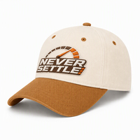 Casquettes de baseball bicolores 6 panneaux respirantes et tendance avec logo brodé 3D personnalisé OEM ODM pour hommes, casquette de sport à visière incurvée, vente en gros