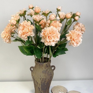 Flores de Peonía Chinas de Tela de Seda Artificial Hechas a Mano de Alta Calidad, Decoración Blanca para Bodas, Centro de Mesa Moderno para el Hogar - Product Image 1