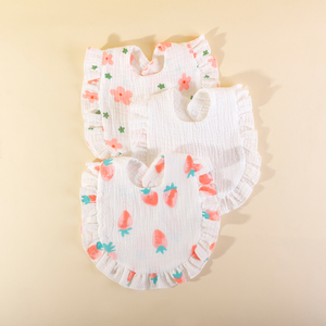 Nouveau-né infantile enfant en bas âge alimentation tablier burp chiffons salive serviette bébé bavoirs coton à volants garniture mousseline Bandana bave bavoirs - Product Image 2