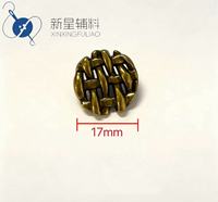 Boutons irréguliers en métal laiton antique ajouré pour manteau en laine