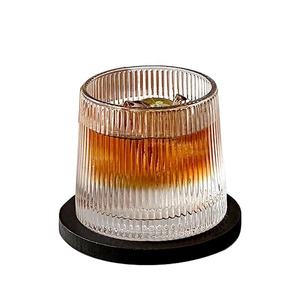 Vaso de <span class=keywords><strong>whisky</strong></span> de lujo con base pesada y rayas en relieve, posavasos de madera personalizado para bar, vasos para agua y <span class=keywords><strong>whisky</strong></span> - Product Image 5