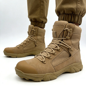 DSF68 Men Tan Suede Tactical <b>Boots</b> Waterproof Outdoor <b>Hiking</b> Ankle <b>Boots</b> All Seasons Wear - Product Image 1