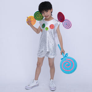 Sweet Lollipop Taste Vestido de tul con lentejuelas para niños Traje de baile Kindergarten - Product Image 4