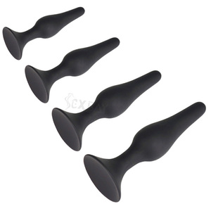 Sexbay USA - Juego de 4 Tapones Anales de Silicona Médica con Base de Ventosa, para Adultos, Mujeres, Hombres Gay, Próstata, Tapón <span class=keywords><strong>Anal</strong></span> - Product Image 1