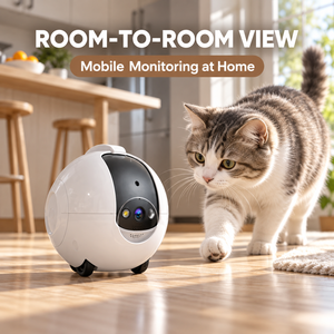 Caméra intelligente pour animaux de compagnie 4MP avec contrôle à distance par application, communication bidirectionnelle et design mobile - Product Image 6