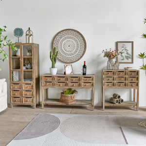 Living Room Furniture Farmhouse Apartment Storage Cabinets and Shelves Recycled Pine <b>Wood</b> Panel Accent 9 Drawers - Product Image 6