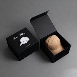 Caja de embalaje personalizada de cartón corrugado resistente reciclable <span class=keywords><strong>al</strong></span> <span class=keywords><strong>por</strong></span> <span class=keywords><strong>mayor</strong></span>, accesorio de moda, gorra de béisbol, sombrero de lana suave, caja de papel con logotipo UV - Product Image 1