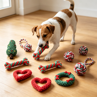 Accessoires pour animaux produits pour chien corde de coton interactif haute qualité noel jouets à mâcher pour chien animal