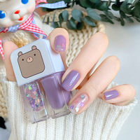 En gros marque privée personnalisé 2 en 1 vernis à ongles et acrylique ensemble de poudre enfants top coat gel vernis à ongles bouteille