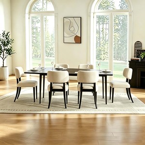 Juego de Mesa de Comedor de Madera Marca Tosee con Sillas Tapizadas, Diseño Moderno, Muebles para el Hogar, Disponible en EE. UU. - Product Image 1