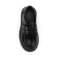 Chaussures habillées pour enfants Little Big Kids, noires mates, à double boucle, avec soutien de la voûte plantaire, pour le campus et l'école, directement du fabricant