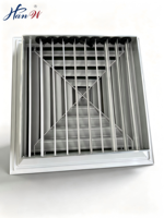 Diffuseur d'air carré moderne en aluminium pour la ventilation des plafonds des hôpitaux, écoles et bureaux, avec retour d'air