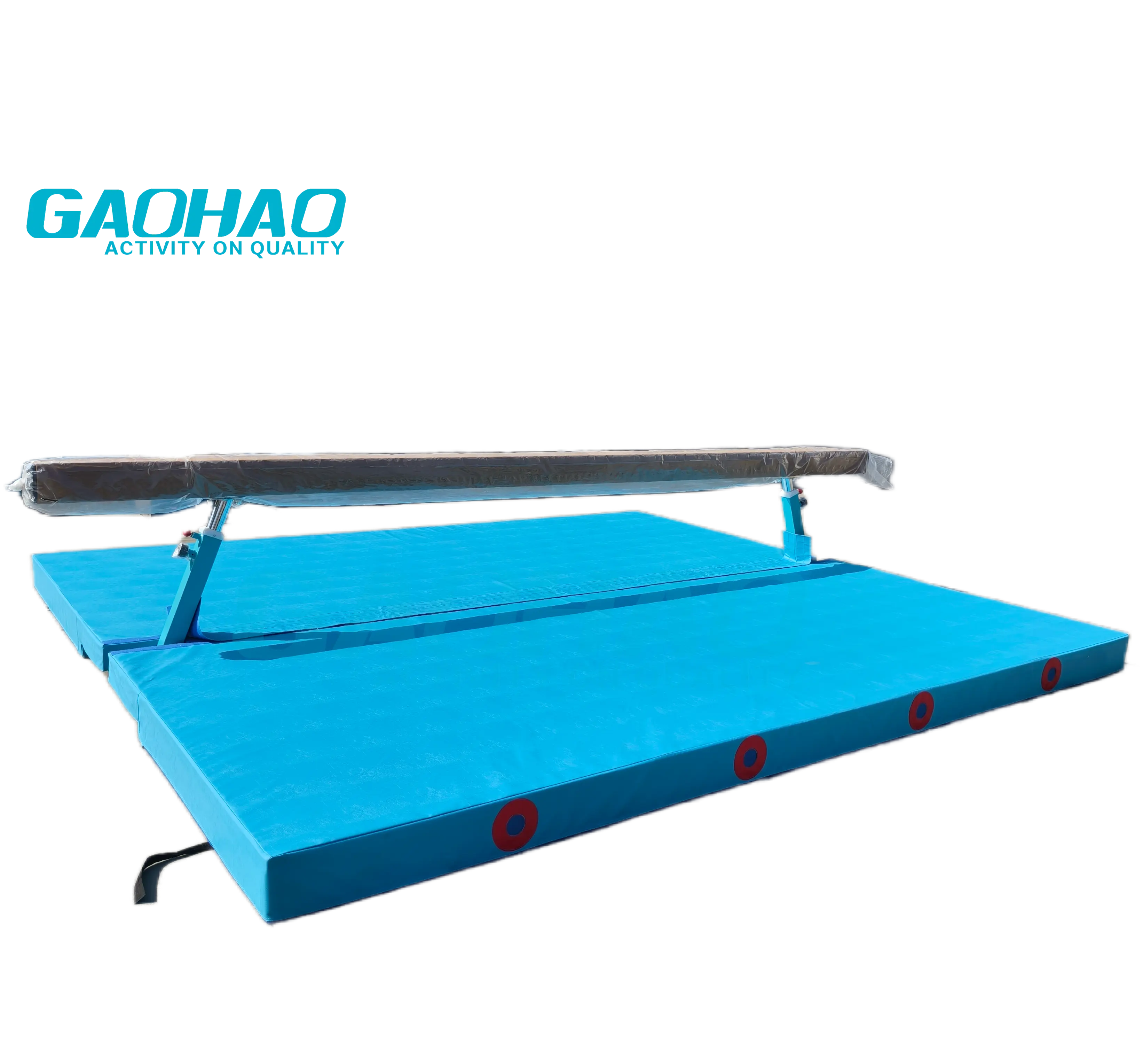 GAOHAO ยิมนาสติก Beam Beam Mat Club ประหยัดพื้นที่พับเสื่อลงจอดสําหรับคานสมดุลความยาว 5 เมตรอุปกรณ์ยิมนาสติกเสื่อ