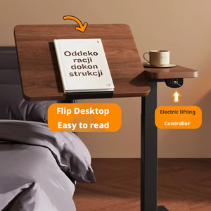 Scrivania Elettrica Regolabile in Altezza da Comodino, Tavolo Elevabile per Studio, Supporto per Laptop, Tavolino Laterale Mobile - Product Image 2