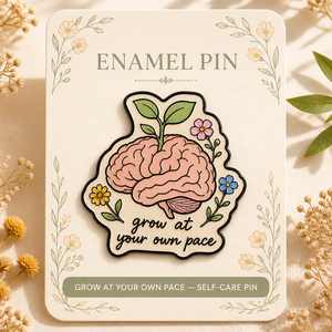 Gran Oferta: Pins de Metal Esmaltados Motivacionales al por Mayor, con Diseños de Dibujos Animados, Flores y Cerebro, para Decoración y Salud Mental - Product Image 4