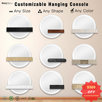 Miroir LED sans cadre pour décoration murale personnalisée, miroir de sol ondulé pour le corps, miroir LED pleine longueur irrégulier et ondulé avec éclairage LED
