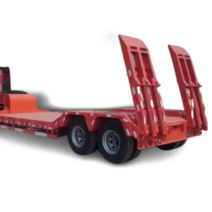 Поставка в Китае, двухосное оборудование для низкой кровати 20 25 30 тонн, низкорамный полуприцеп с пневматической подвеской, прицепы для грузовика lowboy