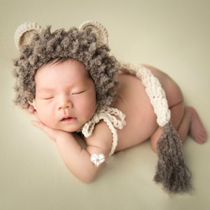 Vêtements de photographie pour enfants, photographie de nouveau-né, pleine lune, bébé, Photo en forme de Lion, queue de chapeau, nouvelle collection - Product Image 3