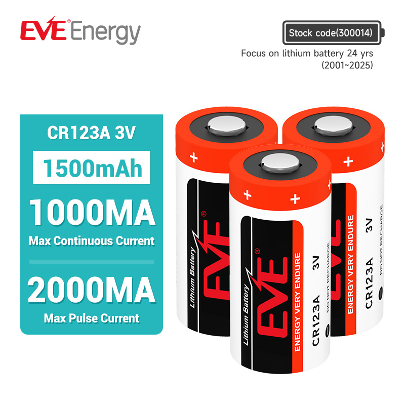 EVE CR123A литиевая Первичная батарея 3 В 1500 мАч для бытовой электроники пульт дистанционного управления cr123a батарея