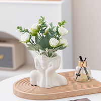 Vase en céramique artisanal moderne et minimaliste pour rangement créatif de maquillage, présentoir, décoration intérieure, table, meuble TV, arrangement floral