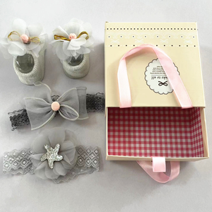 Baby Headband Gift Set Baby Newborn Headband Shoes Set 2 Hairbands+Shoes+Gift <b>Box</b> - Product Image 2