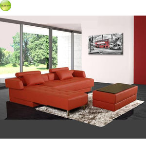 Canapé-lit pliant blanc moderne se transforme en canapé <span class=keywords><strong>3</strong></span> pièces avec rangement en cuir - Product Image 4