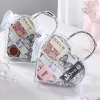 Boîte cadeau personnalisable pour la Journée des enfants, boîte cadeau en acrylique en forme de rose, design de rose en forme de cœur, Nouvel An