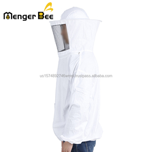 Safe Beekeeping Cotton Waterproof 3-Layer Anti-<b>Bee</b> Sting Half Body Hooded Jacket with Veil and Zipper Level D Protection - Product Image 2