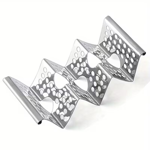 Soporte para <span class=keywords><strong>Tacos</strong></span> de Acero Inoxidable de Grado Alimenticio, Estante para Tortillas Mexicanas en Forma de W, Soporte para Panqueques, Soporte para <span class=keywords><strong>Tacos</strong></span> con Diseño de Corazón Hueco - Product Image 2