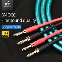 Cable de Altavoz de Alta Gama con Conector Tipo Y Banana Chapado en Oro con Cobre Puro OCC 8N para Monitor y Proyector, con Certificación CE para Sistema Hi-Fi