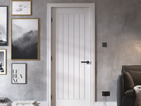 CBMMart Panneau polonais étanche porte prémontée design moderne chambre intérieure plastique composite WPC porte en bois pour la maison