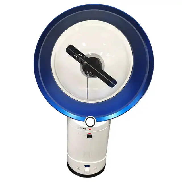 Ventilador de escritorio sin ventilador, máquina de publicidad holográfica 3D con imagen Led giratoria, ventilador de refrigeración