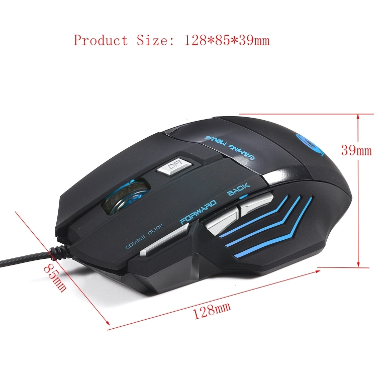 Factory Sale HXSJ A868 7-Keys Colorful Luminous Wired Mouse with