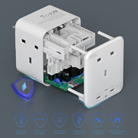 Multiprise murale USB Wontravel 45W PD à charge rapide avec 3 prises UK et chargeur mural USB