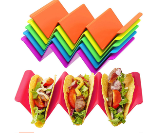 Ensemble de 6 supports à tacos colorés ondulés, pouvant contenir 3 ou 2 tacos, plateau à tortillas, support à rouleaux, support à tacos, plateau à tacos - Product Image 1
