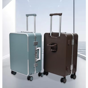 Unisex 20-inch TSA Aluminum Frame Suitcase Multifunctional Spinner <strong>Trolley</strong> with Password Lock for Travel - Product Image 1