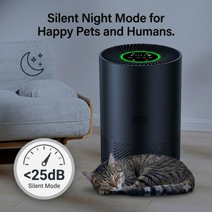 Purificatore d'Aria Ultra Silenzioso per Animali Domestici con Modalità Notte Sotto i 25dB, Depuratore d'Aria HEPA da Tavolo per Camera da Letto, per Amanti degli Animali - Product Image 3