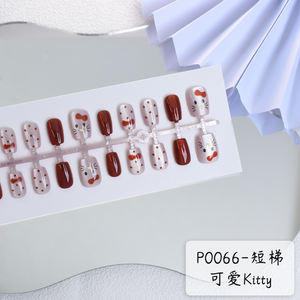 Venta al por mayor personalizado hecho a mano prensa en las <span class=keywords><strong>uñas</strong></span> punta artificial <span class=keywords><strong>uñas</strong></span> <span class=keywords><strong>postizas</strong></span> arte estilo chino gatito gato ojo de gato - Product Image 5