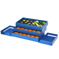 Fabricant Boîte d'emballage cadeau en papier à biscuits au chocolat à double porte de haute qualité avec logo personnalisé Boîte de luxe à trois couches
