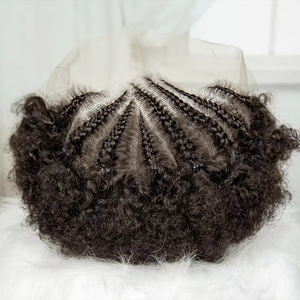 Perruque <span class=keywords><strong>Afro</strong></span> avec Tresses Perruque Courte en Dentelle <span class=keywords><strong>Coupe</strong></span> Pixie Perruques de Cheveux Humains pour Femmes Noires - Product Image 3