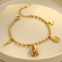 Bracelets à breloques pour femmes Ocean Designs, motifs coquillages, tortues, étoiles de mer, arc-en-ciel, thème marin et plage, en acier inoxydable