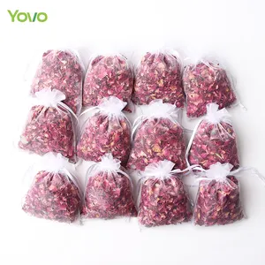 2024 confettis de mariage Hotsale vrais confettis de fleurs séchées pétales de rose biodégradables naturels avec sac en organza