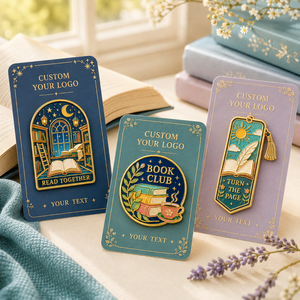 Set de Pins de Esmalte Duro Personalizados para Club de Lectura Moonlit Library, Marcador de Libros, Té, Pins Metálicos para Solapa OEM - Product Image 2