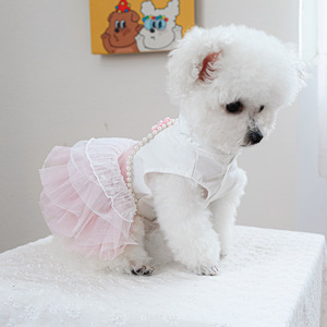 Ropa para mascotas, falda con estampado floral, vestido de poliéster para las cuatro estaciones, para cachorros y gatos - Product Image 2