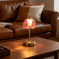 Lampe de table tactile en verre à intensité variable, design floral, pour salon/chambre, ambiance Pat Pat, style luxe léger