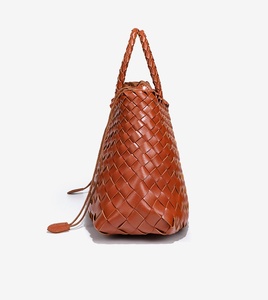 Sac seau en osier tissé à la main, simple, à deux poignées, décontracté, pour l'été, grande capacité, sac portable pour femmes, OEM - Product Image 5