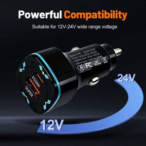 <b>USB</b>+PD QC3.0 Magnetic Fireproof Square Dual-Interface Car Fast Charging 60W Charger for Laptop & Mobile Phone - Product Image 4