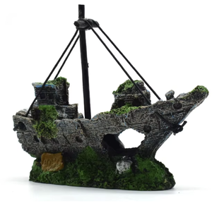 Mini Resina Navio Pirata para Aquarium <span class=keywords><strong>Decor</strong></span> Fish Tank Paisagismo Hideout House - Product Image 6