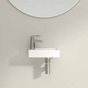 Sarlai 15 pulgadas porcelana cerámica montado en la pared baño recipiente Rectangular lavandería Medio Baño pequeño baño lavabo - Product Image 3
