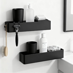 Moderno Escurridor de Platos de Metal Inoxidable de Doble Nivel, Multifuncional, Ahorra Espacio, Montado en la Pared, con Ganchos Autoadhesivos, Estantes para <span class=keywords><strong>Ducha</strong></span> - Product Image 4
